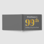 Livre D'or Gray, Faux Gold 99e fête d'anniversaire + Nom pers (Complet)