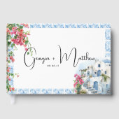 Livre D'or Grèce Méditerranée Mariage de carrelage Floral (Recto)