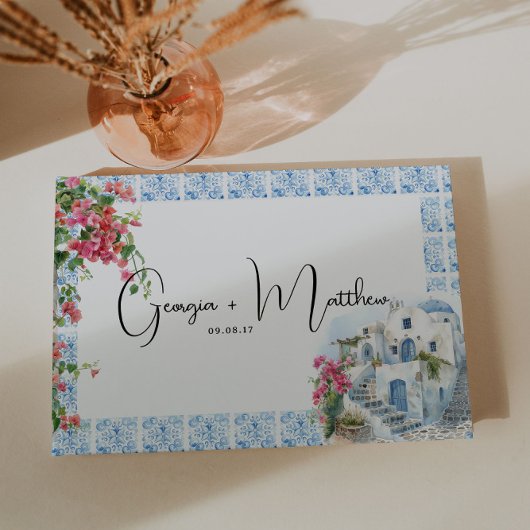 Livre D'or Grèce Méditerranée Mariage de carrelage Floral