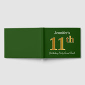 Livre D'or Green, Faux Gold 11e fête d'anniversaire + Nom per (Complet)