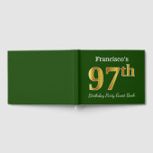 Livre D'or Green, Faux Gold 97th Birthday Party + Nom personn (Complet)