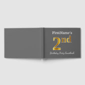 Livre D'or Grey, Faux Gold 2e fête d'anniversaire + Nom perso (Complet)