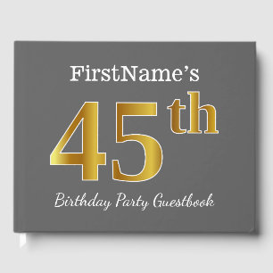 Livre D'or Grey, Faux Gold 45th Birthday Party + Nom personna