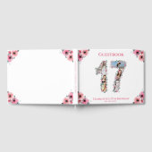 Livre D'or Gros 17e anniversaire Photo Collage Fleur Fille Bl (Complet)