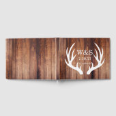 Livre D'or Grotte rustique Bois de cerf Antlers & Initiales (Complet)