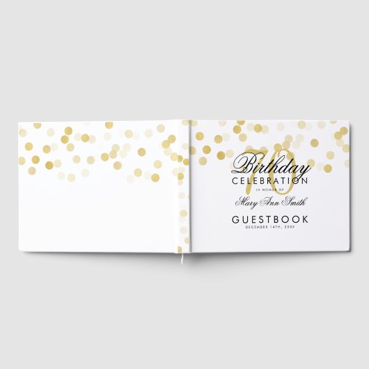 Livre D'or Guestbook 70e anniversaire Gold Foil Parties scint (Complet)