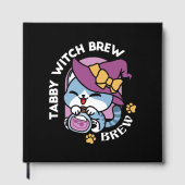 Livre D'or Halloween Tabby Cat – Witch Hat & Potion Art (Recto)