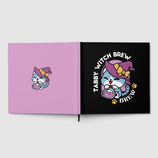 Livre D'or Halloween Tabby Cat – Witch Hat & Potion Art (Complet)