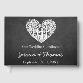 Livre D'or Hanging Heart Tree Chalkboard Mariage Collection (Recto)
