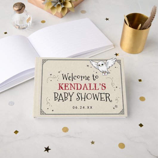 Livre D'or Harry Potter | Fête de naissance Hedwig (Recto ouvert)