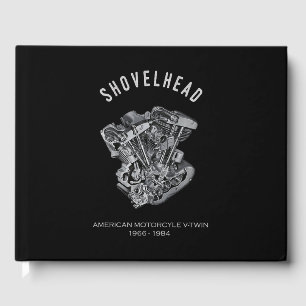 Livre D'or HD Motorcycle Vtwin Shovelhead Engine Drawing Bike