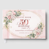 Livre d'or Heirloom Blush Botanical pour les 50 an (Recto)