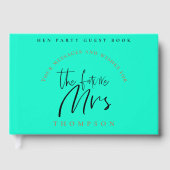 Livre D'or Hen Party Future Mme Nom Stylish Script Neo Green (Recto)