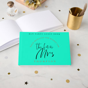 Livre D'or Hen Party Future Mme Nom Stylish Script Neo Green