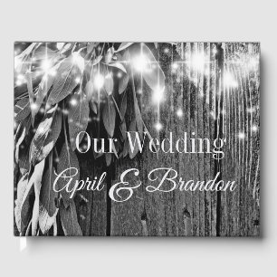 Livre D'or Herbe botanique Boho feuille rustique Bois-grange