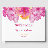 Livre D'or Hibiscus brossé Mariage floral (Recto)