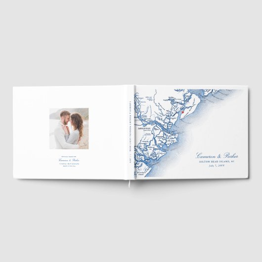 Livre D'or Hilton Head Island Map Elégant Mariage bleu marine (Complet)