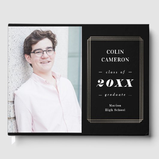 Livre D'or Hip Border Graduation Party Guest Book (Recto)