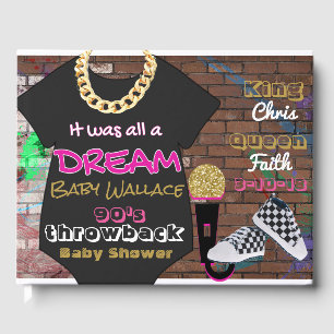 Livre D'or hip hop urbain des années 90 Baby shower rose & or