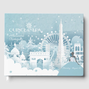 Livre D'or Hiver bleu glace à Paris