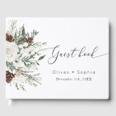 Livre D'or Hiver élégant mariage evergeen (Recto)