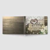 Livre D'or Horseshot Heart Lace Hydrangea Wood Wedding shower (Complet)