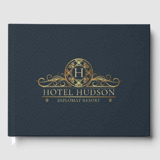 Livre D'or Hotel Branding Luxury Gold Blue (Recto)