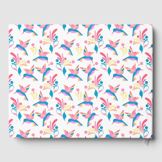 Livre D'or Hummingbirds Pastel Blue Rose Motif d'oiseaux (Verso)