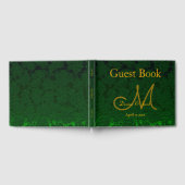 Livre D'or Hunter Green Gold Mariage Réception Monogramme (Complet)