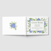 Livre D'or Hydrangeas bleues pour 80e anniversaire (Complet)