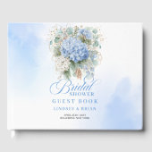 Livre D'or Hydrangeas bleus de luxe avec accents dorés pour u (Recto)
