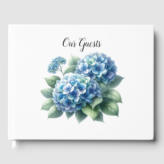 Livre D'or Hydrangeas Bleus Élégants (Recto)