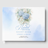 Livre D'or Hydrangeas bleus élégants accents dorés douche de  (Recto)