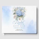 Livre D'or Hydrangeas bleus modernes bordure dorée douche de (Recto)