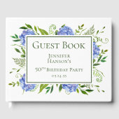 Livre D'or Hydrangeas bleus pour 50e anniversaire (Recto)