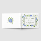 Livre D'or Hydrangeas bleus pour 70e anniversaire (Complet)