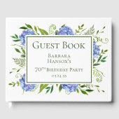 Livre D'or Hydrangeas bleus pour 70e anniversaire (Recto)