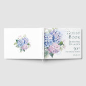 Livre D'or Hydrangeas Roses Bleus 50e Anniversaire (Complet)