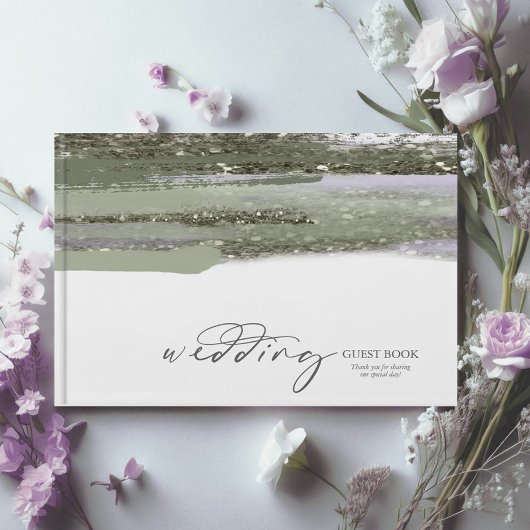 Livre D'or ID de Mariage Abstrait Paint Strokes ID886