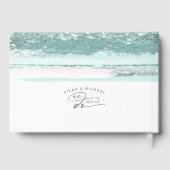 Livre D'or ID Turquoise Mariage Abstrait des traits de peintu (Verso)