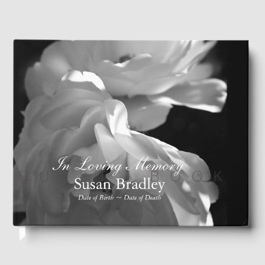 Livre D'or In Love Mémoire Rose Funeral Guest Book (Recto)