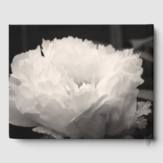 Livre D'or In Love Memory Peony Funeral White Guest Book (Verso)