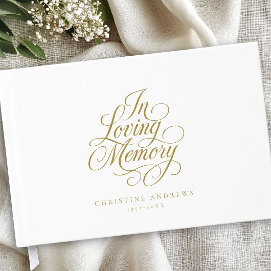 Livre D'or "In Love Memory" Script Police Keepsaké Funeral