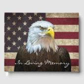 Livre D'or In Loving Memory American Flag Bald Eagle Funeral (Recto)
