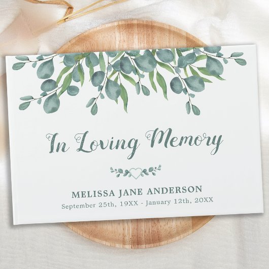 Livre D'or In Loving Memory Eucalyptus Memorial Funeral