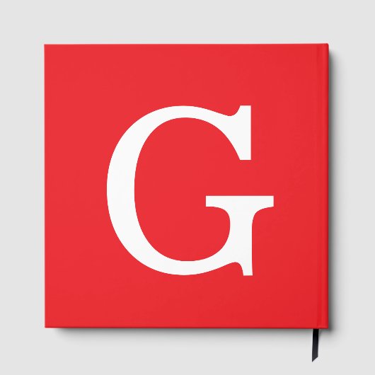 Livre D'or Initial Letter Monogram Red White Plain Simple (Verso)