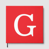 Livre D'or Initial Letter Monogram Red White Plain Simple (Recto)