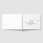 Livre D'or Initiales de nom en écriture élégante en or (Complet)