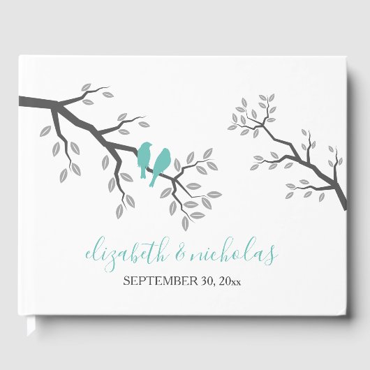 Livre D'or Inséparables de la branche Arbre Silhouette (Recto)