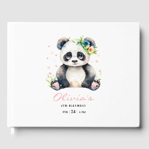 Livre D'or Invitation d'anniversaire de Panda, Invitation d'a